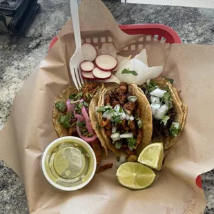 Corn tortilla street tacos