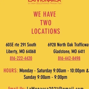 we have two locations