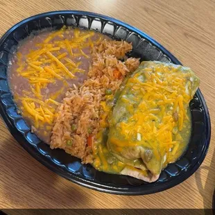 Burrito with rice and beans
