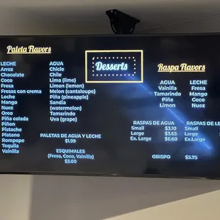 Desserts Menu 1