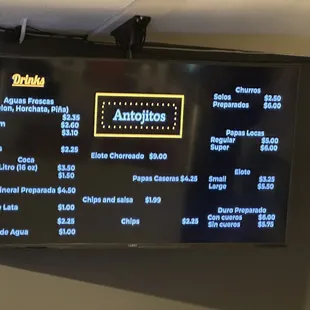 Dinks &amp; Appetizers 1 Menu
