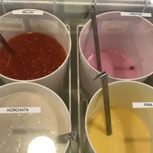 a variety of sauces