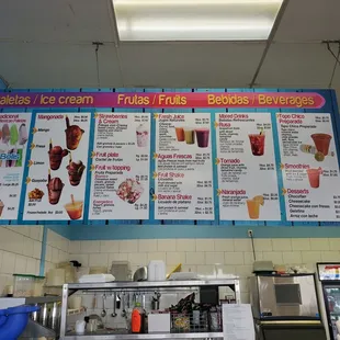 a menu for a fast food restaurant
