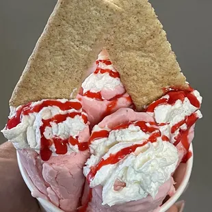 Strawberry Cheesecake Roll Ice Cream