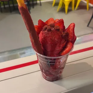 strawberries in a cup