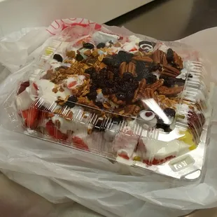 An amazing fruit salad with allllll the fixings.