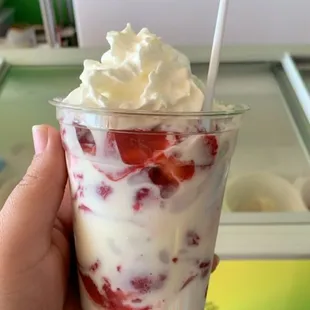 Fresas con crema