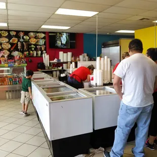 A very busy Paleteria/Nieveria, my favorite place in Oklahoma City.