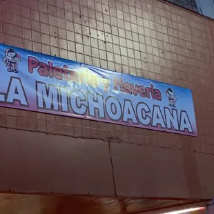 a banner on a building