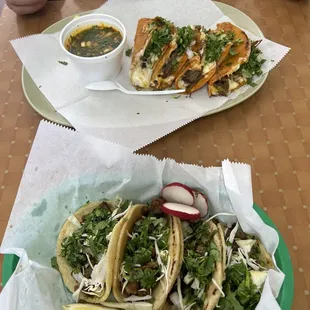 Carne asada tacos &amp; Quesabirria tacos