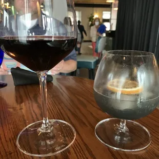 Red blend and Black Pearl cocktail