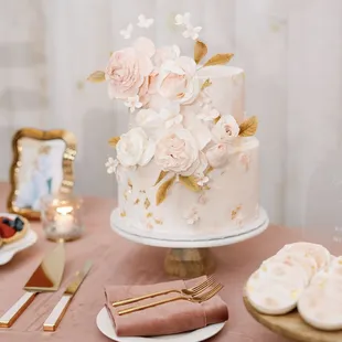 a wedding cake on a table