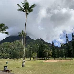 8th green on right and 9th fairway leading back to club house in background.