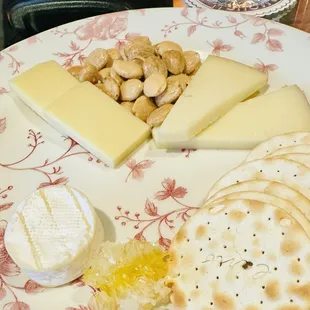 Cheese Plate with honeycomb and marcona almonds.