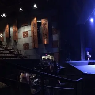 Panoramic view of theater from seating to musician pit to stage! Nice! :)