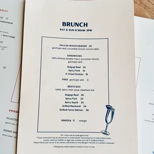 Brunch Menu Aug 2024