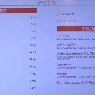 August 2021 menu