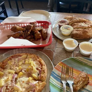 Pineapple pizza Baked Buffalo Wings calzone