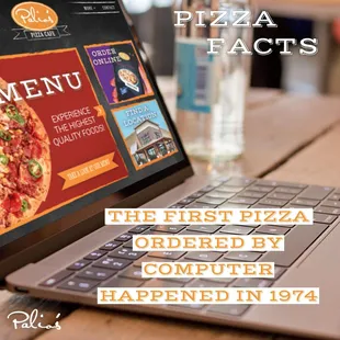 pizza on a laptop