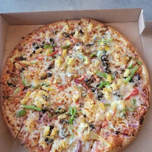Thin crust custom pizza!