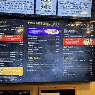 Menu as of November 2023