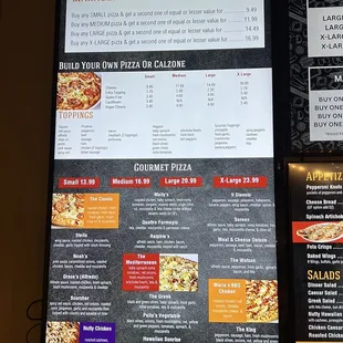Menu as of November 2023