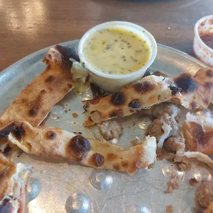 What was left of my burnt calzone.