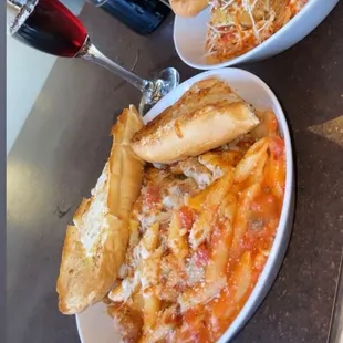 Spicy Arrabiata pasta and chicken Parmesan with BYOB