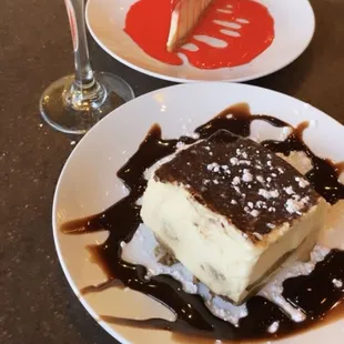 2 nd time here in two days lol tiramisu and strawberry cheesecake