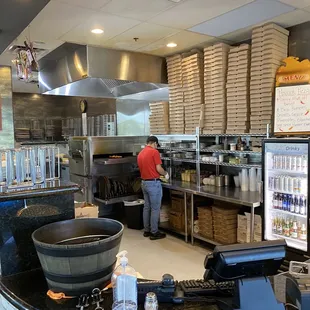 a man working in the kitchen