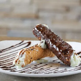 two desserts on a plate