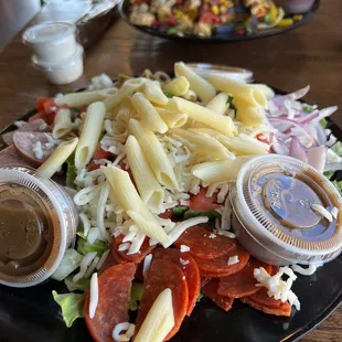 Antipasto salad and the southwest salad.
