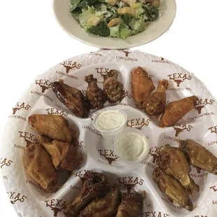 Big order Wings with Caesar salad