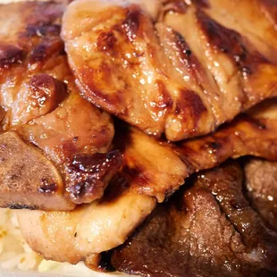 BBQ Mix - teri porkchop, chicken, beef.