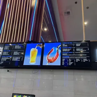 Menu choices for varies beverages!!!!!