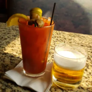 oysters and mussels, drink