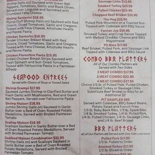 Menu as of 4/25/2023