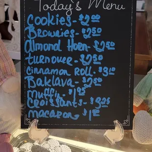 Menu as of 4/25/2023