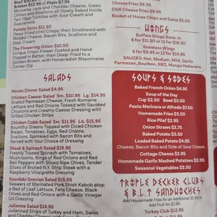 Menu as of 4/25/2023