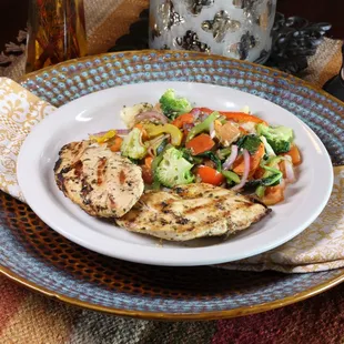 Grilled Chicken and Basil Pesto Veggies...Healthy &amp; Delicious!