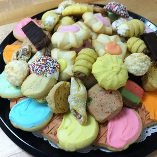 a plate of assorted pastries