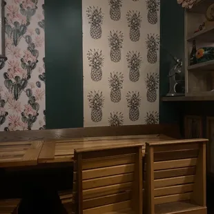 Seating area, left of the entrance.