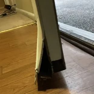 Rotten door never fixed or replaced