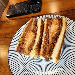 Lions mane katsu sando. You wouldnt even know there isn't any meat.