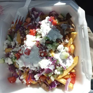 Mediterranean fries hell yeah