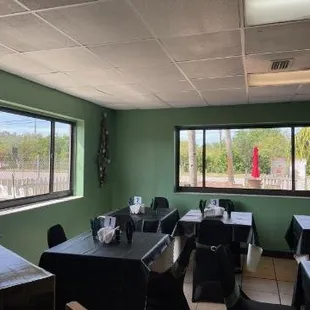 beautiful lighting inside where you can enjoy your home style cooked meals in!