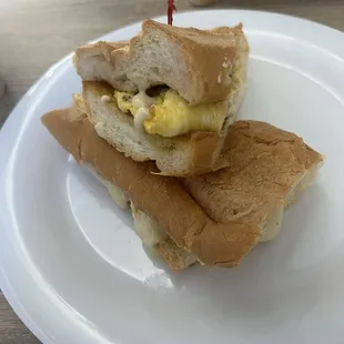 Egg sandwich on Cuban bread