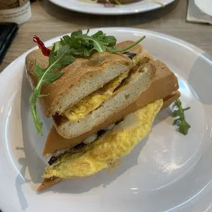 Egg, Bacon and Cheese on Cuban Bread