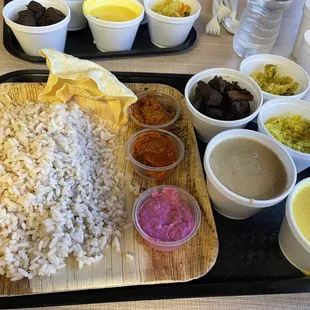 The non-veg thali meal.  (Fish curry is missing from this pic)