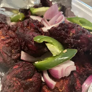 a close up of a plate of food